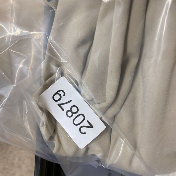 Anne Klein Shirt Women S Small Beige Button Up 3/4 Sleeve Collared Roll Up Tab - Picture 10 of 10